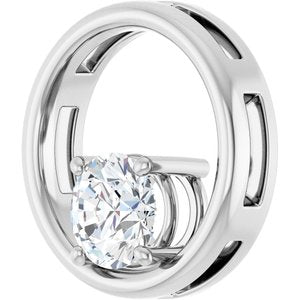 14K White Gold  7 mm Round Pendant Mounting – image 3