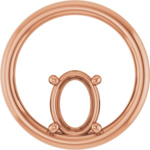 18K Rose Gold  8x6 mm Oval Pendant Mounting – image 2