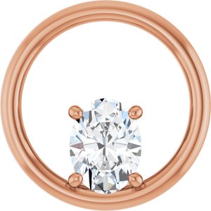 14K Rose Gold  8x6 mm Oval Pendant Mounting