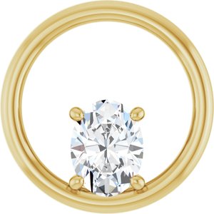 18K Yellow Gold  8x6 mm Oval Pendant Mounting