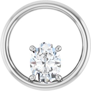 Platinum  8x6 mm Oval Pendant Mounting