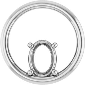 18K White Gold  8x6 mm Oval Pendant Mounting – image 2