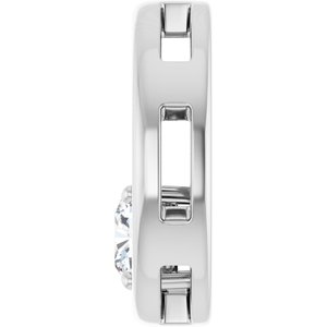 14K White Gold  5 mm Cushion Pendant Mounting – image 5