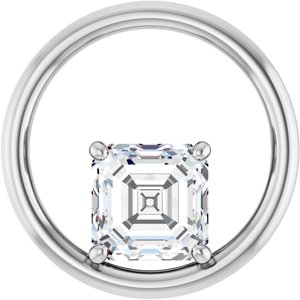 18K White Gold  7 mm Asscher Pendant Mounting