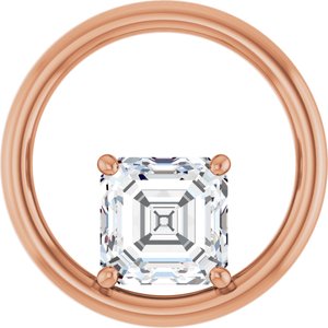 18K Rose Gold  7 mm Asscher Pendant Mounting
