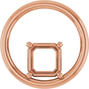 18K Rose Gold  7 mm Asscher Pendant Mounting – image 2