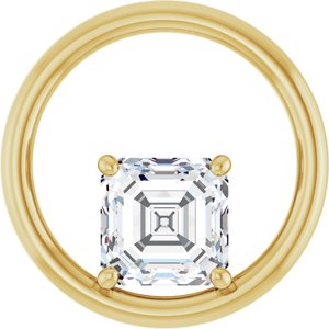 18K Yellow Gold  7 mm Asscher Pendant Mounting