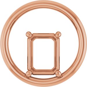 10K Rose Gold  9x7 mm Emerald Pendant Mounting – image 2