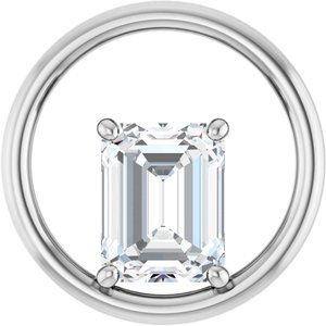 Platinum  9x7 mm Emerald Pendant Mounting
