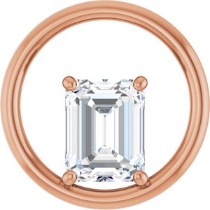 10K Rose Gold  9x7 mm Emerald Pendant Mounting