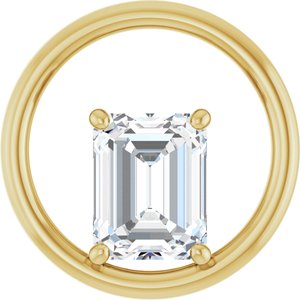14K Yellow Gold  9x7 mm Emerald Pendant Mounting