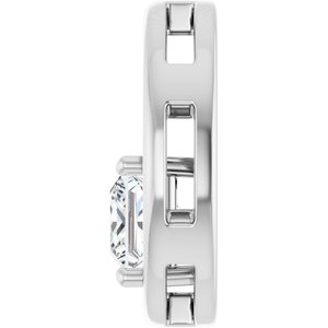 14K X1 White Gold  5.5 mm Square Pendant Mounting – image 5