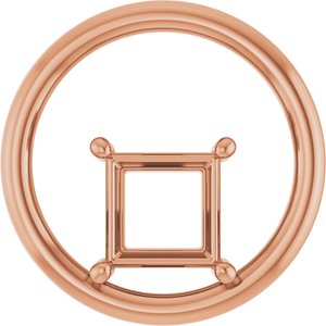 10K Rose Gold  6.5 mm Square Pendant Mounting – image 2