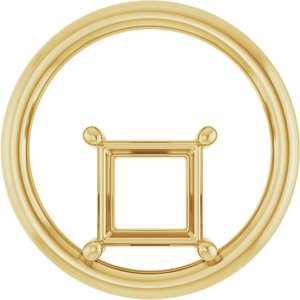 10K Yellow Gold  6.5 mm Square Pendant Mounting – image 2