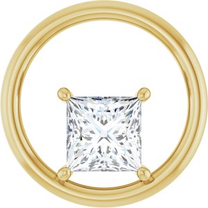 10K Yellow Gold  6.5 mm Square Pendant Mounting