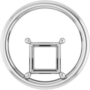 14K White Gold  6.5 mm Square Pendant Mounting – image 2