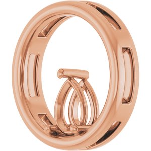 14K Rose Gold  7x5 mm Pear Pendant Mounting – image 4
