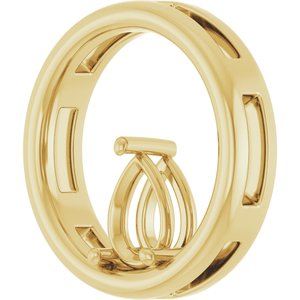 10K Yellow Gold  7x5 mm Pear Pendant Mounting – image 4