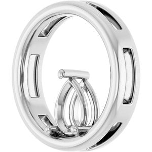 10K White Gold  7x5 mm Pear Pendant Mounting – image 4