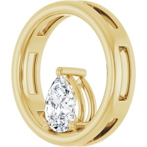 18K Yellow Gold  7x5 mm Pear Pendant Mounting – image 3