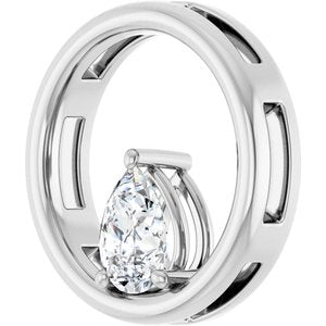 10K White Gold  7x5 mm Pear Pendant Mounting – image 3