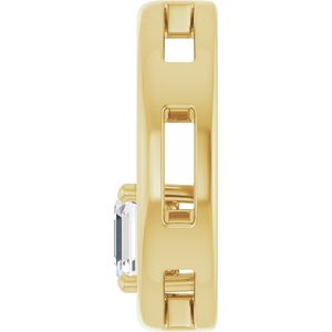 14K Yellow Gold  5 mm Asscher Pendant Mounting – image 5