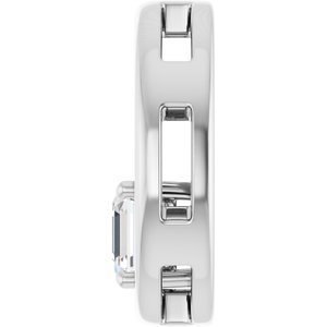 14K White Gold  5 mm Asscher Pendant Mounting – image 5
