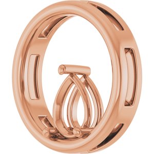10K Rose Gold  8x6 mm Pear Pendant Mounting – image 4