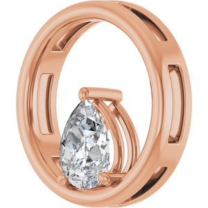 14K Rose Gold  8x6 mm Pear Pendant Mounting – image 3