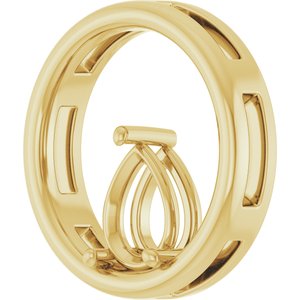 10K Yellow Gold  8x6 mm Pear Pendant Mounting – image 4