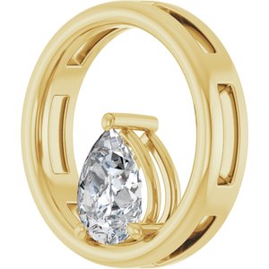 18K Yellow Gold  8x6 mm Pear Pendant Mounting – image 3