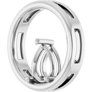 14K X1 White Gold  8x6 mm Pear Pendant Mounting – image 4