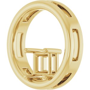 10K Yellow Gold  4.5 mm Square Pendant Mounting – image 4