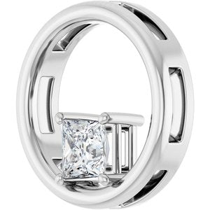 10K White Gold  4.5 mm Square Pendant Mounting – image 3