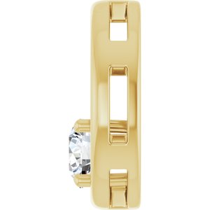 14K Yellow Gold  5.8 mm Round Pendant Mounting – image 5