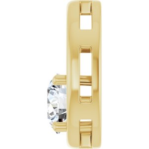 18K Yellow Gold  7.4 mm Round Pendant Mounting – image 5