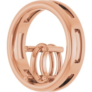 14K Rose Gold  8x6 mm Oval Pendant Mounting – image 4