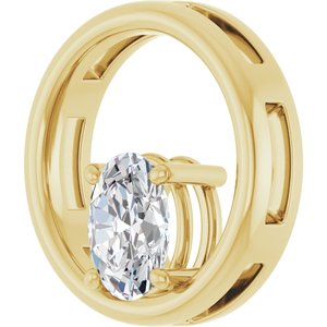 18K Yellow Gold  8x6 mm Oval Pendant Mounting – image 3