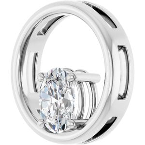14K X1 White Gold  8x6 mm Oval Pendant Mounting – image 3