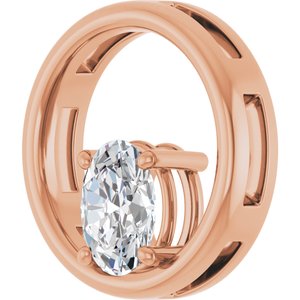 18K Rose Gold  8x6 mm Oval Pendant Mounting – image 3