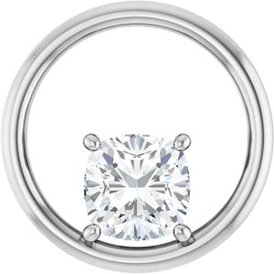 Continuum Sterling Silver  7 mm Cushion Pendant Mounting