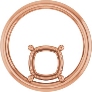 14K Rose Gold  7 mm Cushion Pendant Mounting – image 2