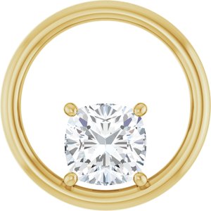 10K Yellow Gold  7 mm Cushion Pendant Mounting
