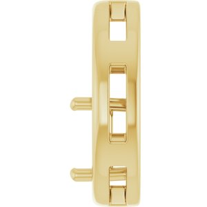 10K Yellow Gold  7 mm Asscher Pendant Mounting – image 6