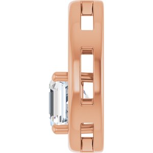 18K Rose Gold  7 mm Asscher Pendant Mounting – image 5