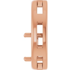 14K Rose Gold  7 mm Asscher Pendant Mounting – image 6