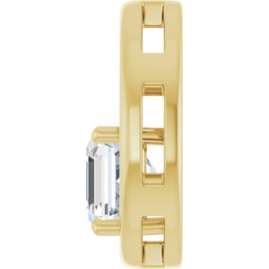 18K Yellow Gold  7 mm Asscher Pendant Mounting – image 5
