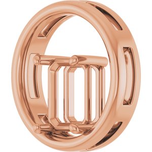 10K Rose Gold  9x7 mm Emerald Pendant Mounting – image 4