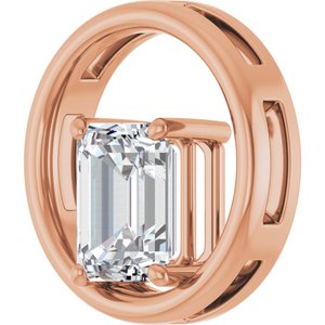 18K Rose Gold  9x7 mm Emerald Pendant Mounting – image 3