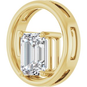10K Yellow Gold  9x7 mm Emerald Pendant Mounting – image 3